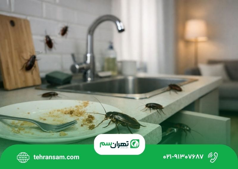 چرا آشپزخانه من سوسک دارد؟ ۸ عامل جذب سوسک به منزل (1) چرا آشپزخانه من سوسک دارد؟ ۸ عامل جذب سوسک به منزل